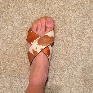 Cow Print Sandals